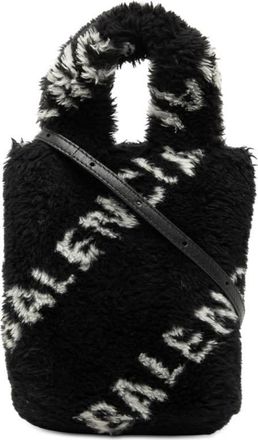 Balenciaga Pre-owned Balenciaga Faux Fur Logo Everyday Phone Holder 596564