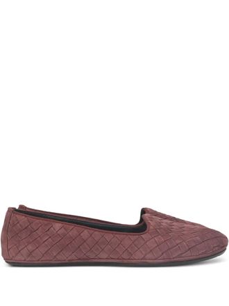 Bottega Veneta 240mm intrecciato ballet flats - women - Leather/Fabric/Rubber - 36 - Red