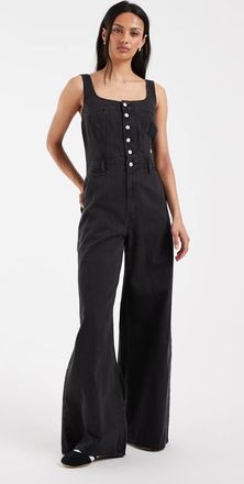 Levi's jumpsuit in denim nero con bottoni Audra