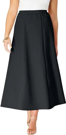 Roaman's Plus Size Bend Over A Line Skirt in Black at Nordstrom, Size 32