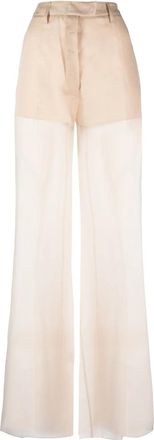 Prada Pressed-crease Organza Trousers