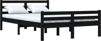 vidaXL Estructura de cama sin colchón madera maciza negro 140x190 cm Vidaxl