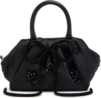 Simone Rocha Simone Rocha Mini Embellished Gathered top Handle bag - Black - One Size