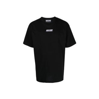 Moschino Logo Embroidered Cotton T Shirt