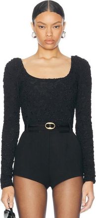 Givenchy Deep Round Neck Long Sleeve T-Shirt Black, Brand Size 40 (US Size 6)