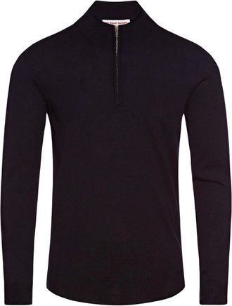 Orlebar Brown Mens Neilson Half Zip Sweater In Navy