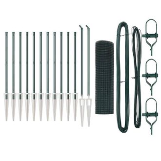 Berkfield Home Welded Wire Fence with 13 Spike Posts Green 0, 6x25 m Steel
