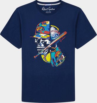 Robert Graham Mens Skull Slugger Graphic T-Shirt