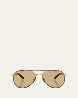 Prada PR B57S Aviator Steel Sunglasses
