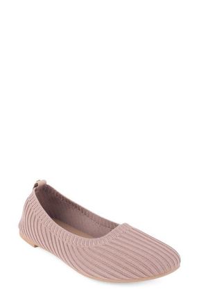 Elie Tahari Clementia Knit Ballet Flat in Coffee at Nordstrom, Size 8.5