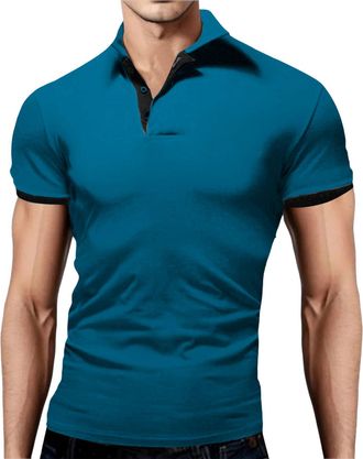 Generic Polo Shirts for Men,Moisture Wicking Tennis Sports Shirt Mens XL Mens Black V Neck T with Zip Pockets Running Top |