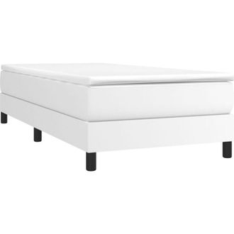vidaXL Vidaxl - Estructura De Cama Sin Colch&oacute;n Cuero Sint&eacute;tico Blanco 80x200 Cm