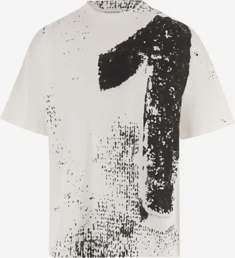 Maison Margiela Mens Cotton T-Shirt 10 Print White T-Shirts And Polos
