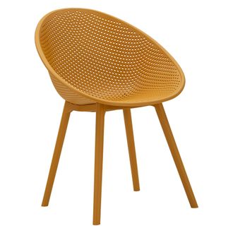 Dmora Silla Tansen, 2 Sillas, Apta Para Interior/exterior, Estructura De Pl&aacute;stico, Naranja