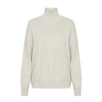 Inwear Taupe Melange Turtleneck Pullover Jumper - female - InWear - Turtlenecks - Gray - 2XL - Knitwear