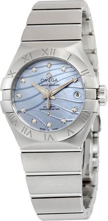 Omega Constellation Co-Axial Blue Mother of Pearl Diamond Dial Ladies Watch 123.10.27.20.57.001