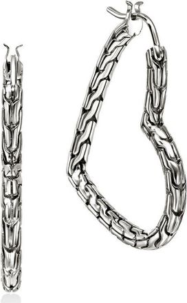 John Hardy Essentials Heart Hoop Earrings in Silver at Nordstrom