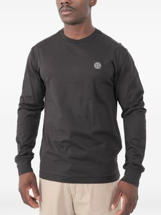 Stone Island long-sleeved patch T-shirt - men - Fabric - XXXL - Black