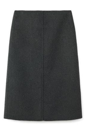 Mango Selection Wool Blend Midi Skirt in Gray at Nordstrom Rack, Size 2