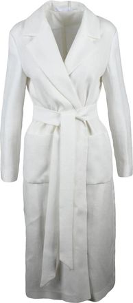 Tagliatore White Linen Duster Coat