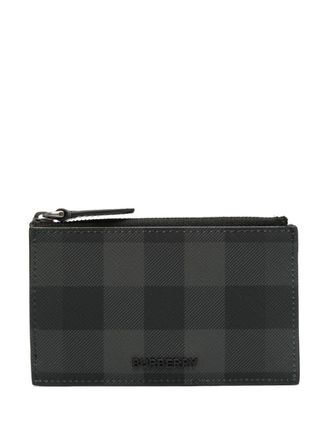 Burberry logo-plaque check-pattern wallet - Black