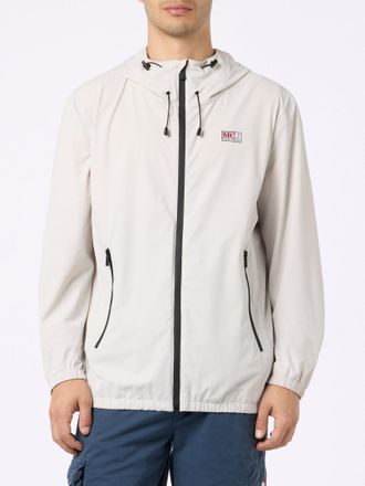 MC2 Saint Barth Man Hooded Lightweight Ice White Fabric Windbreaker Sloop