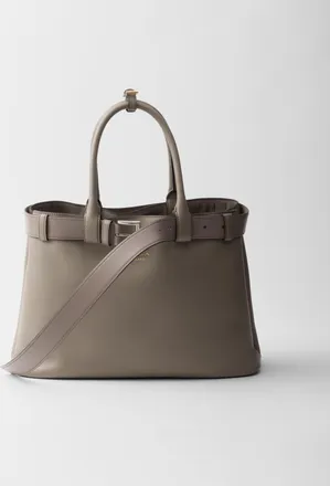 Prada Buckle large leather handbag with belt