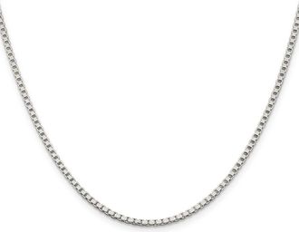 Diamond2Deal Sterling Silver 2mm Box Chain Necklace