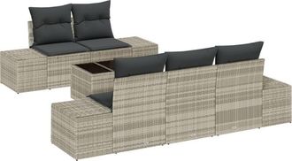 vidaXL Vidaxl - Garden Sofa Set 6 pcs Light Grey, Dark Grey 55 x 55 x 37 cm