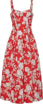 Cara Cara Santiago gelaagde midi-jurk - Rood