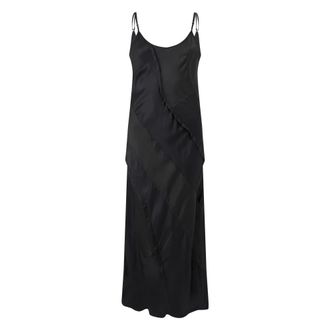 Diesel Maxi Dresses, female, Black, Size: 2XS Satin Midi Dress