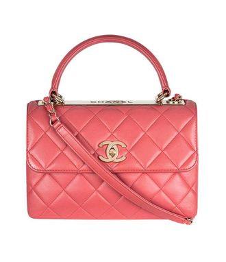 Chanel coral-pink lambskin leather small Trendy CC bag