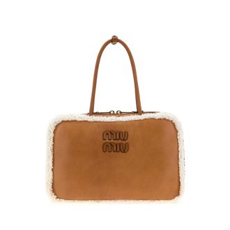 Miu Miu Camel Leather Beau Handbag