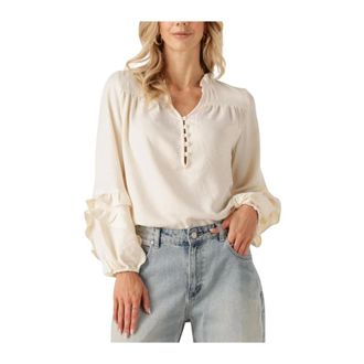 Ydence Ydence, Dames, Blouses & Shirts, Beige, Maat: XS Poliester