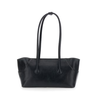 Marge Sherwood Shoulder Bag BOAT SHOPPER LARGE with Elegant Design in Black Leather for Women Cow