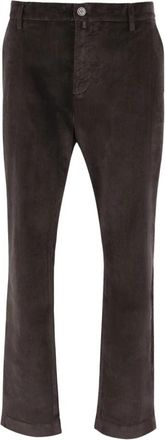 Jacob Cohen Stretch Cotton Velvet Pants - Heren - Straight fit broeken - Bruin - W33 - Katoen - Broeken