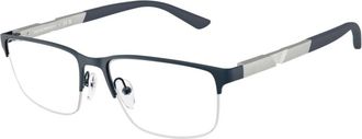 Emporio Armani 0ea1164 Semi-Rimless Black Eyeglasses with Metallic Accents