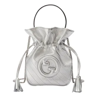 Gucci (WMNS) Gucci Blondie Mini Bucket Bag Silver Leather 760313-AACT3-8106