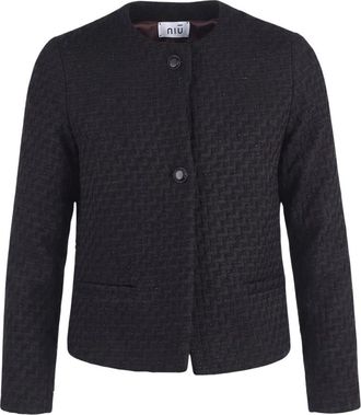 Ni&ugrave; Niu, Jassen, Dames, Zwart, XS, Tweed, Tweed Jassen