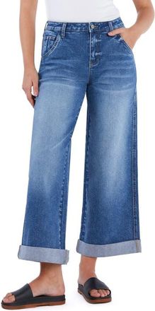 HINT OF BLU Luna High Waist Wide Leg Jeans in Luna Blue at Nordstrom, Size 25