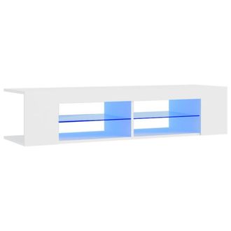 Berkfield Home TV Cabinet with LED Lights White 135x39x30 cm | Size: 135 x 39 x 30 cm