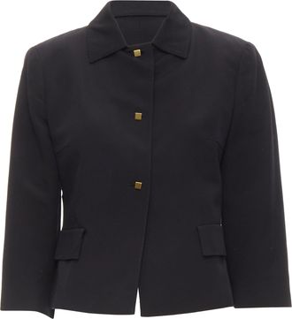 Valentino Garavani Valentino copper tone square buttons black cropped blazer