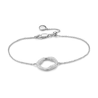 Monica Vinader Sterling Silver Riva Diamond Circle Chain Bracelet Diamond