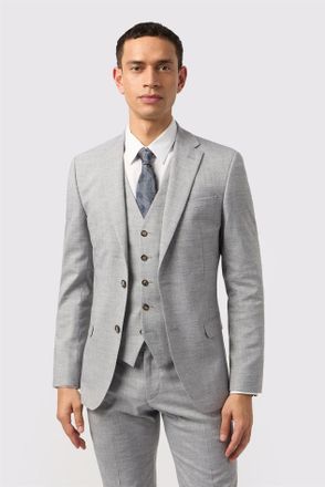 Antique Rogue Mens Single Breasted Two Button Slim Fit Suit Jacket - Light Grey - Size 48 (Chest)