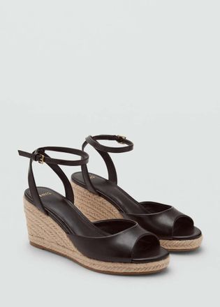 Mango Sandali zeppa fibbia cioccolato - Donna - 35 - MANGO