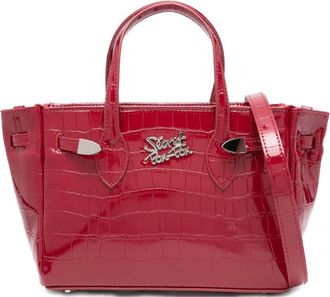 Secret Pon Pon crocodile-embossed shoulder bag - women - Calf Leather - One Size - Red