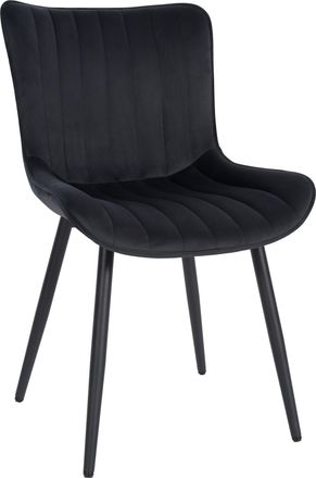 Clp Clp - Silla De Comedor Largo En Terciopelo O Polipiel Negro Terciopelo