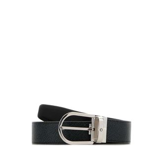 Montblanc Belts, male, Blue, Size: ONE SIZE Melange Reversible Leather Belt