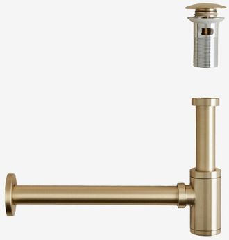 Sklum Sklum - Set De Sif&oacute;n De Lavabo En Acero Inoxidable Bibur Y V&aacute;lvula De Desag&uuml;e Para Lavabo Tipo Click-clack Orveta