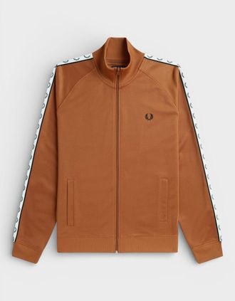 Fred Perry Mens Fred Perry Taped Track Jacket Marmalade - Brown - Size: Regular/36